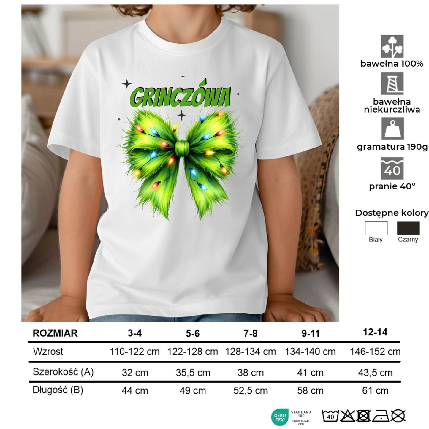 Koszulka dziecięca świąteczna dla dziewczynki - Grinczówa BN114 - StoryCups.pl