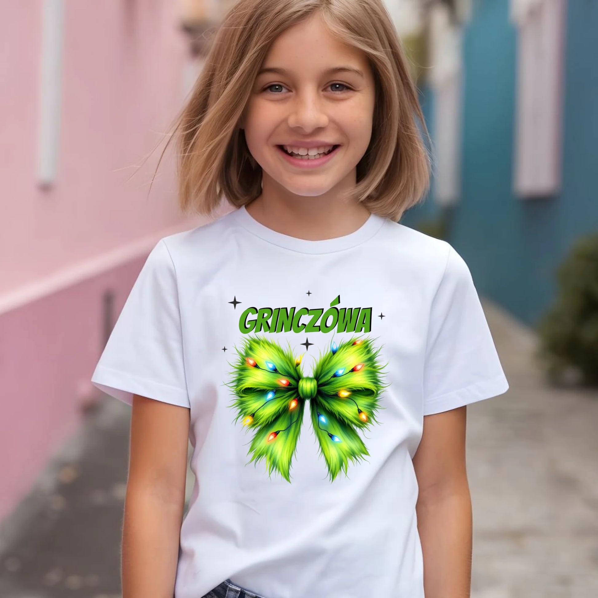 Koszulka dziecięca świąteczna dla dziewczynki - Grinczówa BN114 - StoryCups.pl