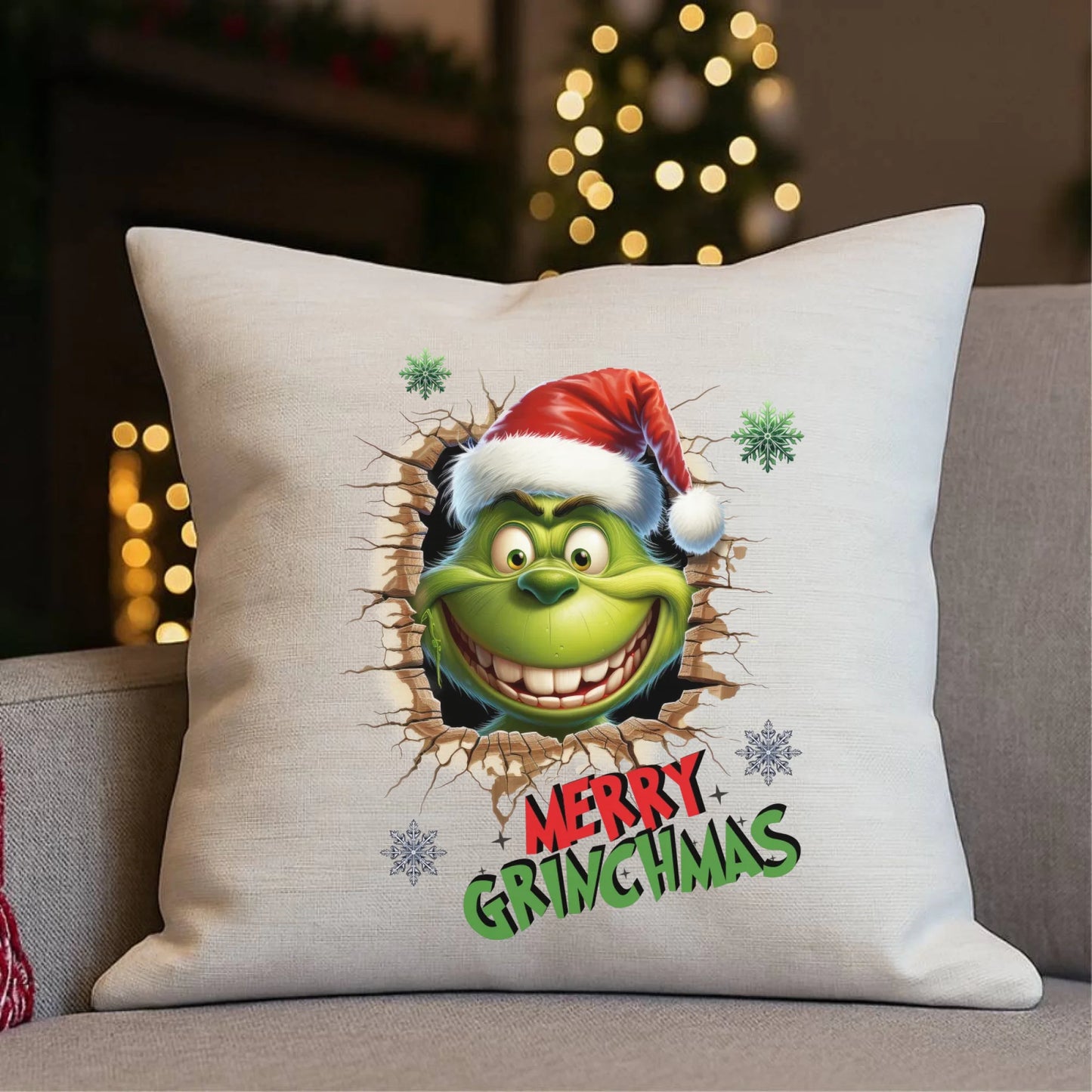 Poduszka świąteczna - Grinch - Merry Grinchmas BN113 - StoryCups.pl