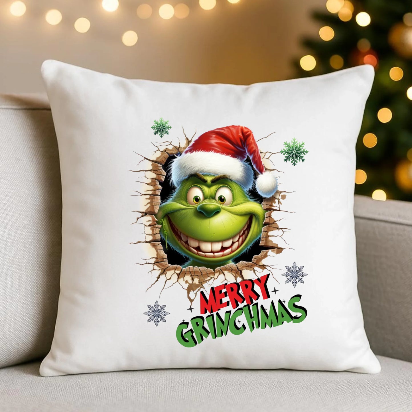 Poduszka świąteczna - Grinch - Merry Grinchmas BN113 - StoryCups.pl