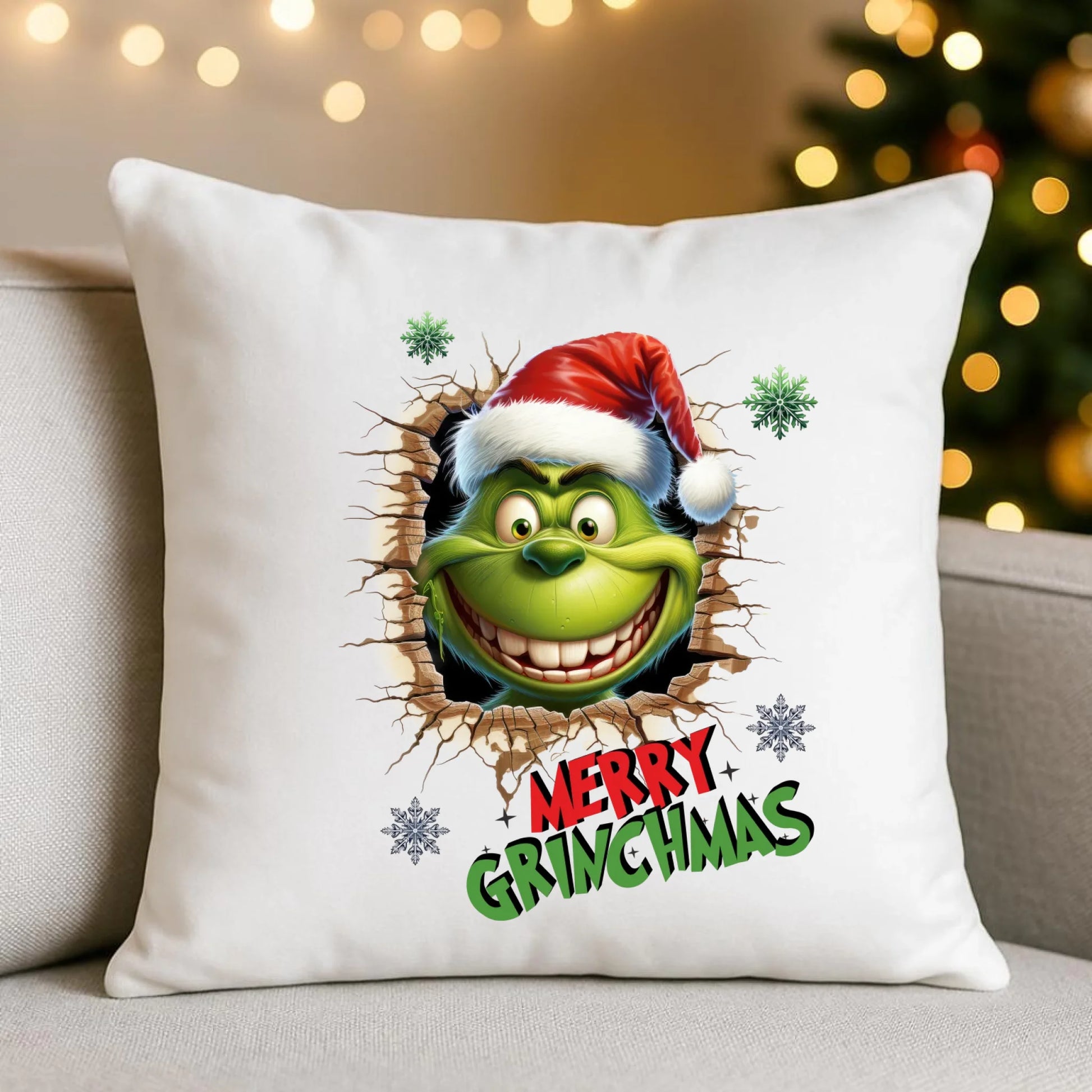 Poduszka świąteczna - Grinch - Merry Grinchmas BN113 - StoryCups.pl