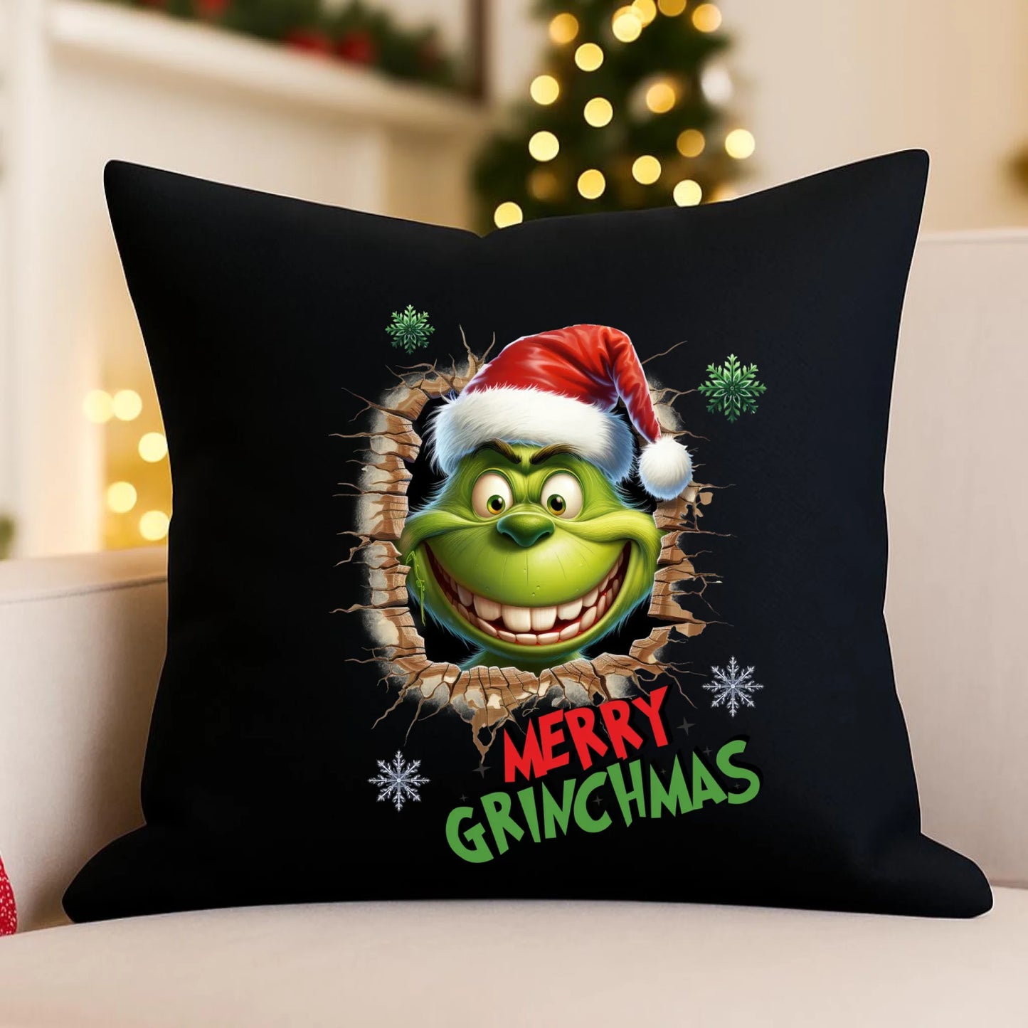 Poduszka dekoracyjna świąteczna - Grinch - Merry Grinchmas BN113 - StoryCups.pl