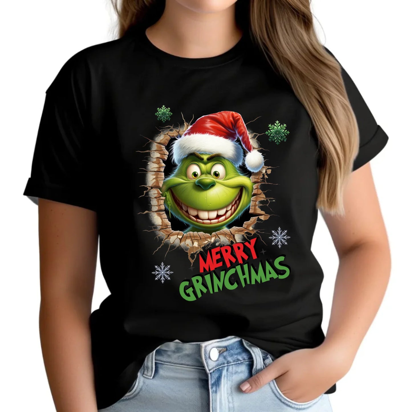 Koszulka damska świąteczna - Grinch - Merry Grinchmas BN113 - StoryCups.pl