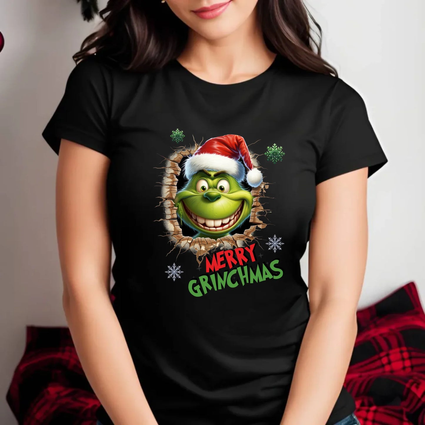 Koszulka damska świąteczna - Grinch - Merry Grinchmas BN113 - StoryCups.pl