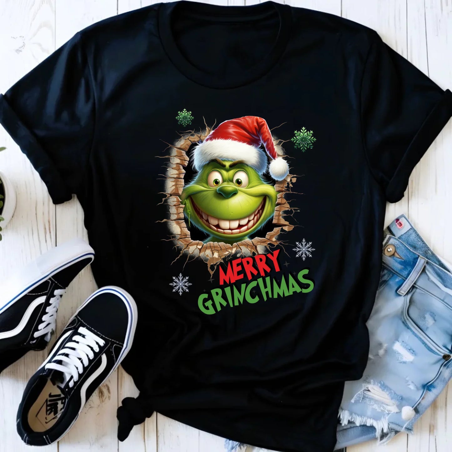 Koszulka damska świąteczna - Grinch - Merry Grinchmas BN113 - StoryCups.pl