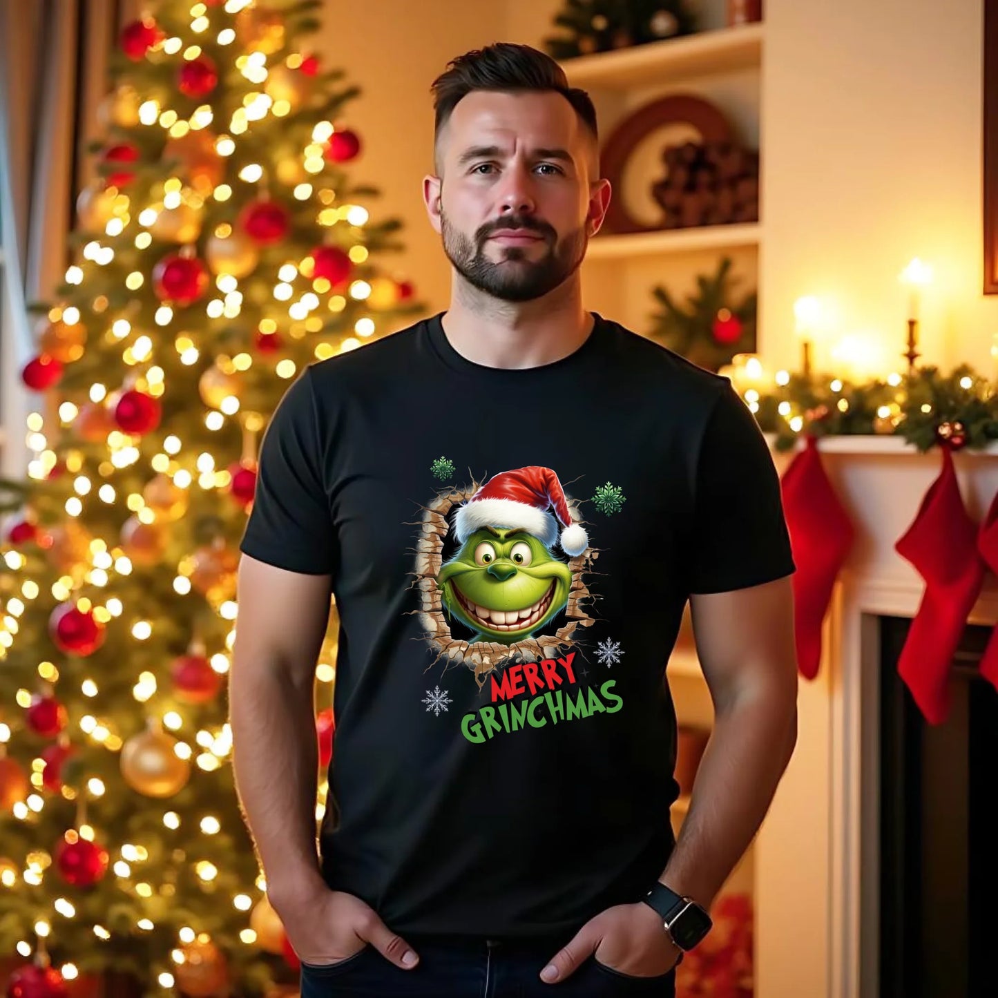 Koszulka męska świąteczna - Grinch - Merry Grinchmas BN113 - StoryCups.pl
