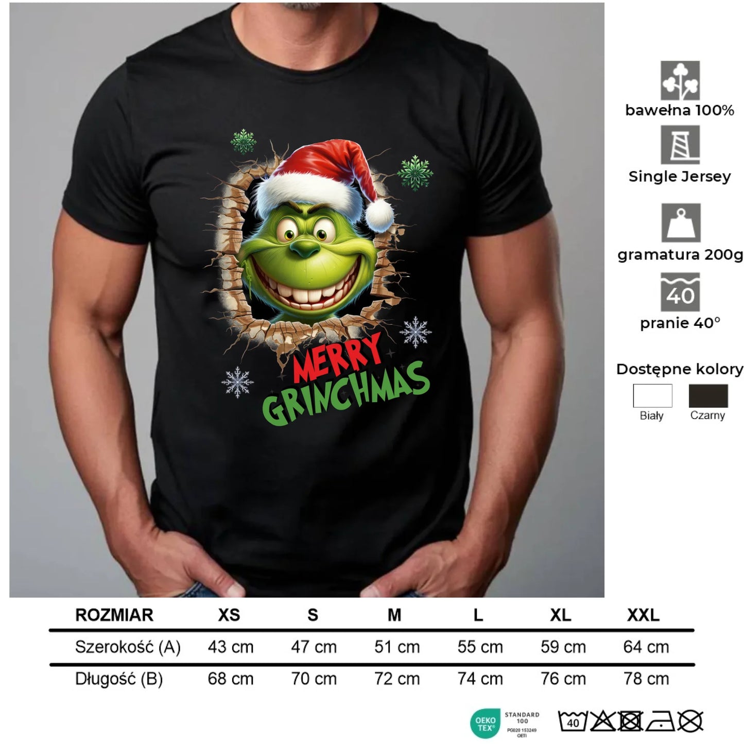 Koszulka męska świąteczna - Grinch - Merry Grinchmas BN113 - StoryCups.pl