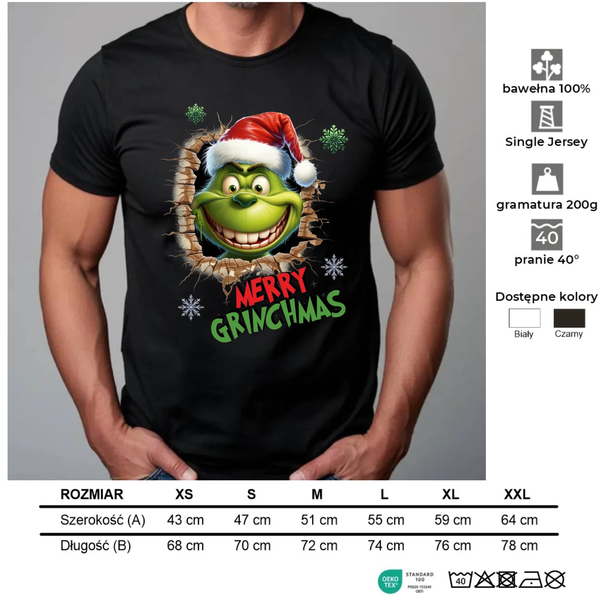 Koszulka męska świąteczna - Grinch - Merry Grinchmas BN113 - StoryCups.pl