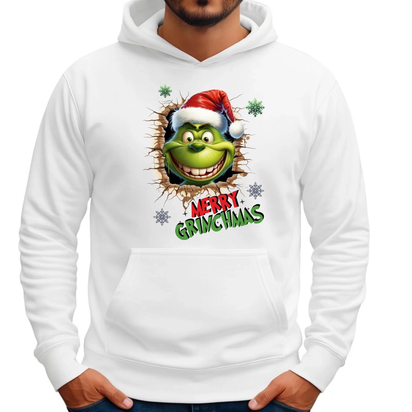 Bluza męska z kapturem świąteczna - Grinch - Merry Grinchmas BN113 - StoryCups.pl