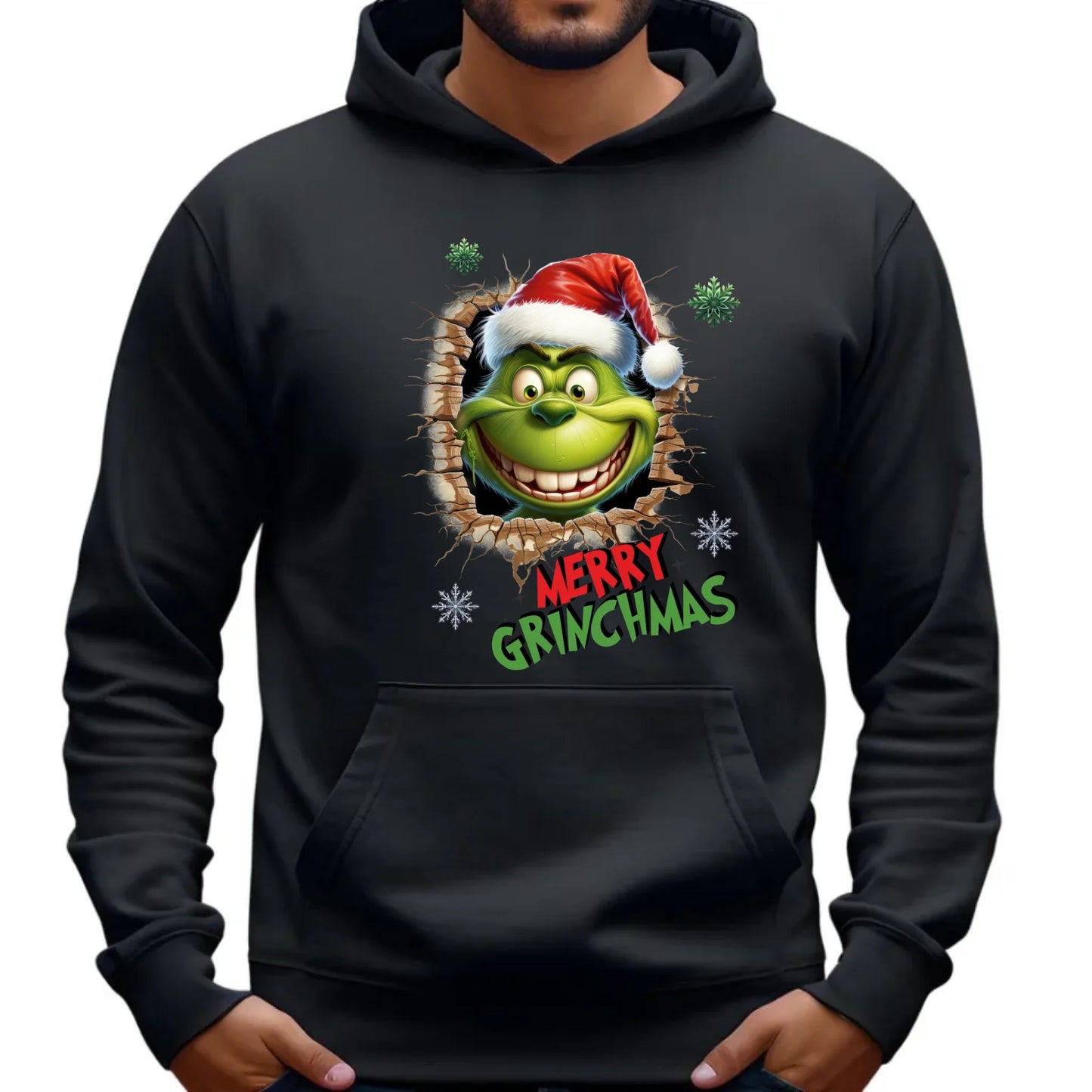 Bluza męska z kapturem świąteczna - Grinch - Merry Grinchmas BN113 - StoryCups.pl