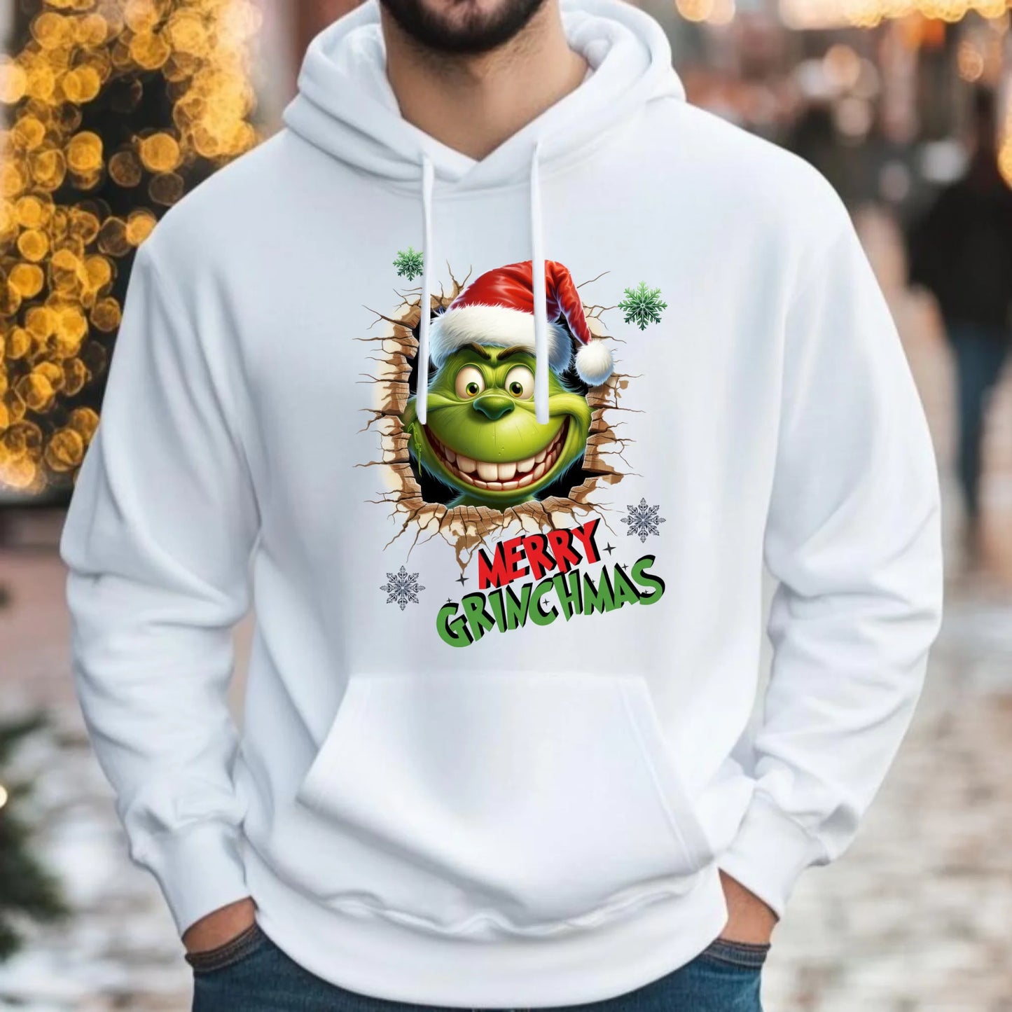 Bluza męska z kapturem świąteczna - Grinch - Merry Grinchmas BN113 - StoryCups.pl
