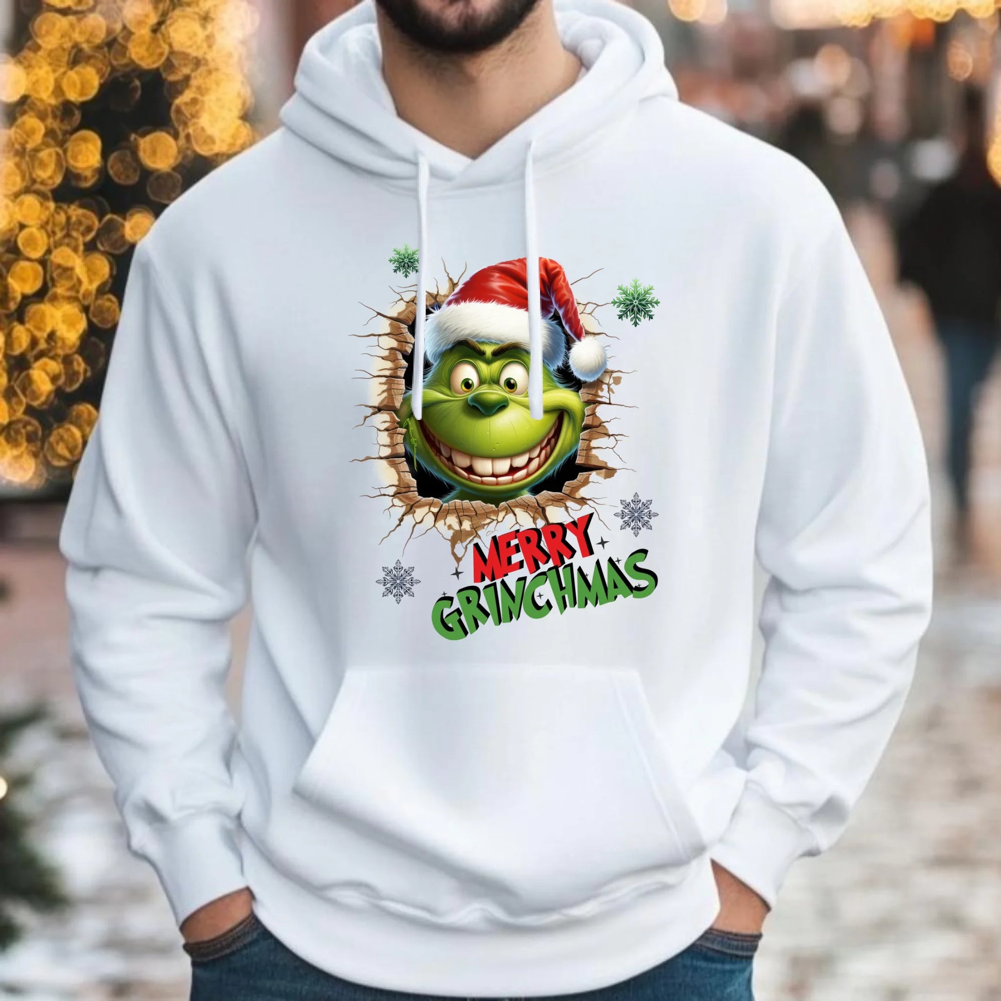 Bluza męska z kapturem świąteczna - Grinch - Merry Grinchmas BN113 - StoryCups.pl