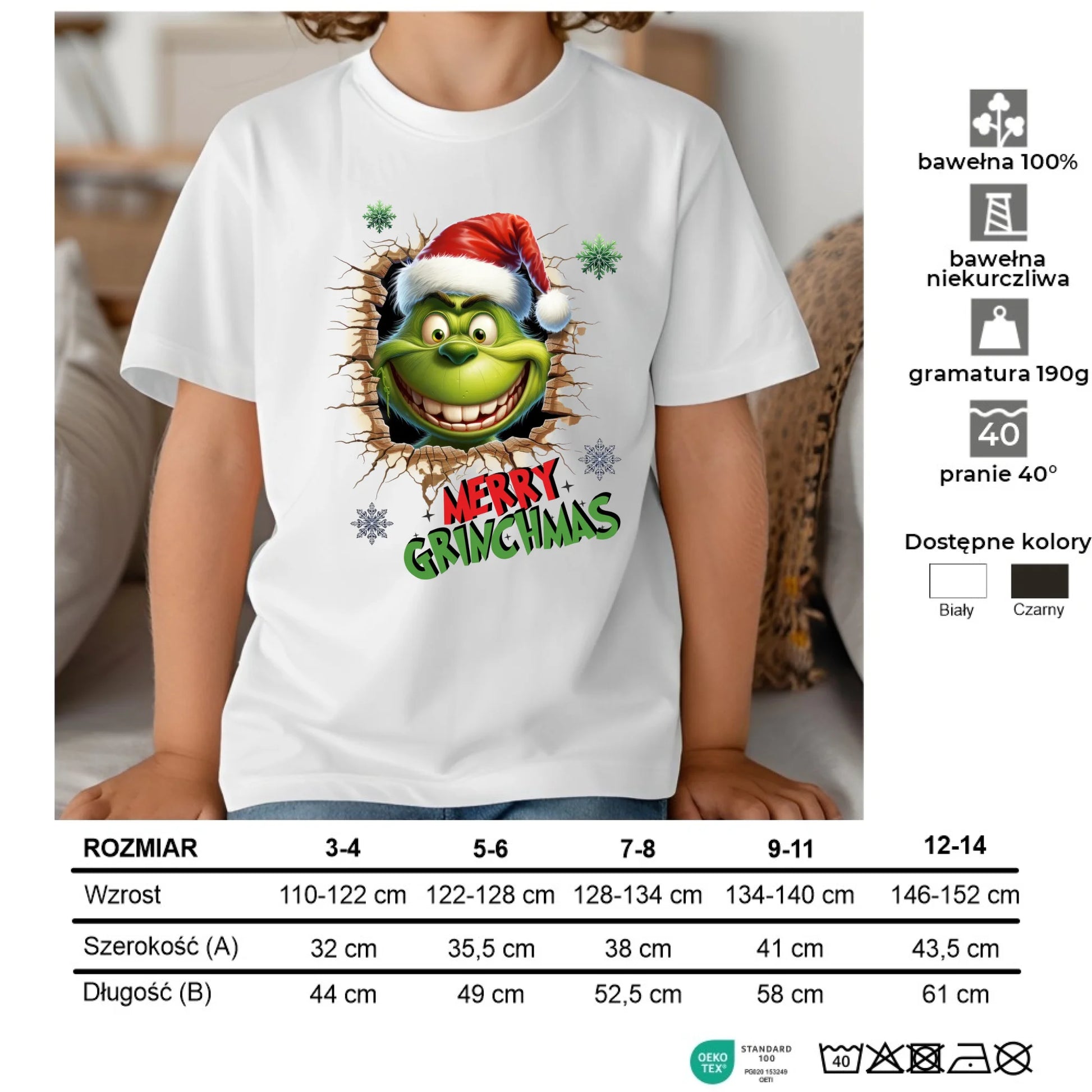 Koszulka dziecięca świąteczna - Grinch - Merry Grinchmas BN113 - StoryCups.pl