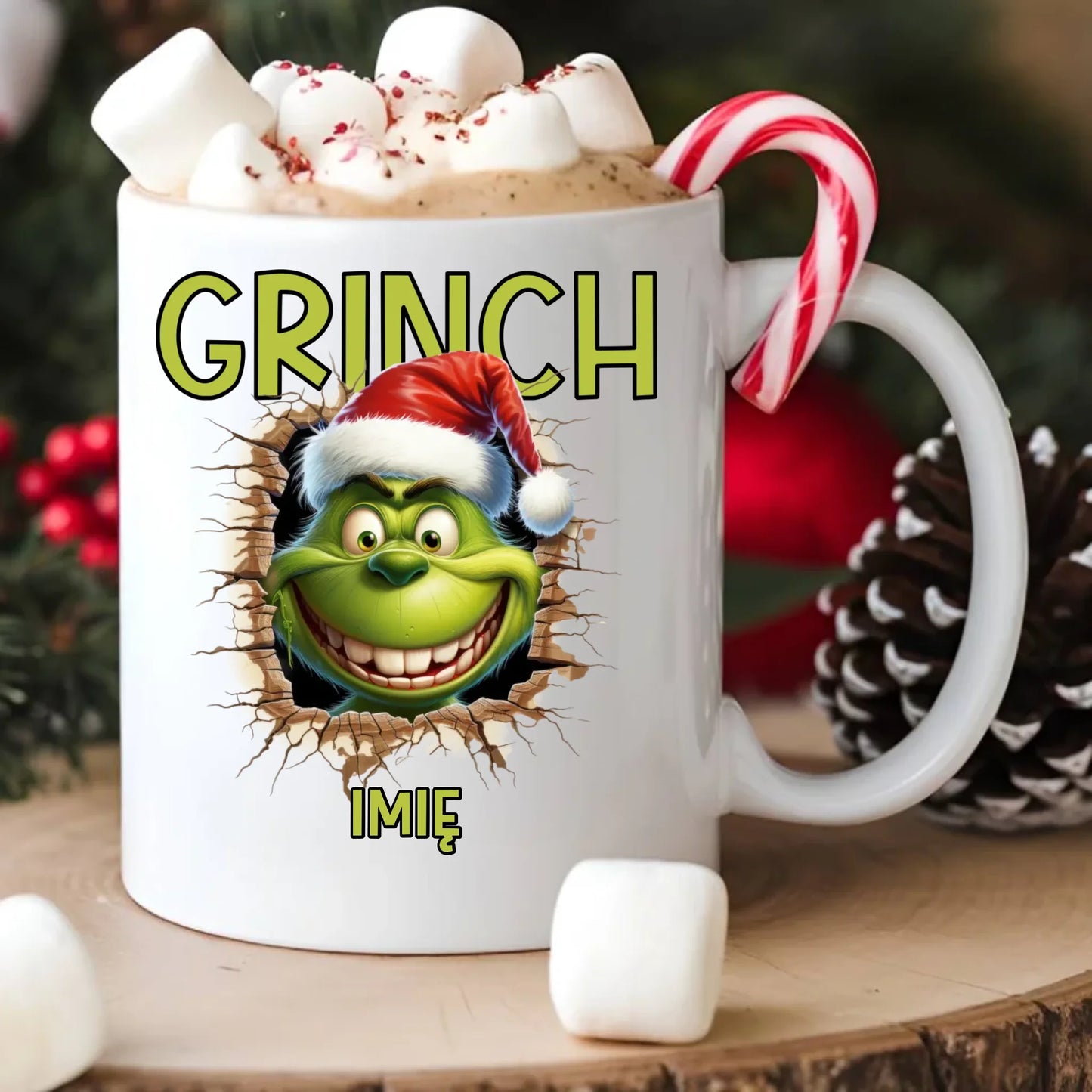 Kubek świąteczny - Grinch - personalizowany BN112 - StoryCups.pl