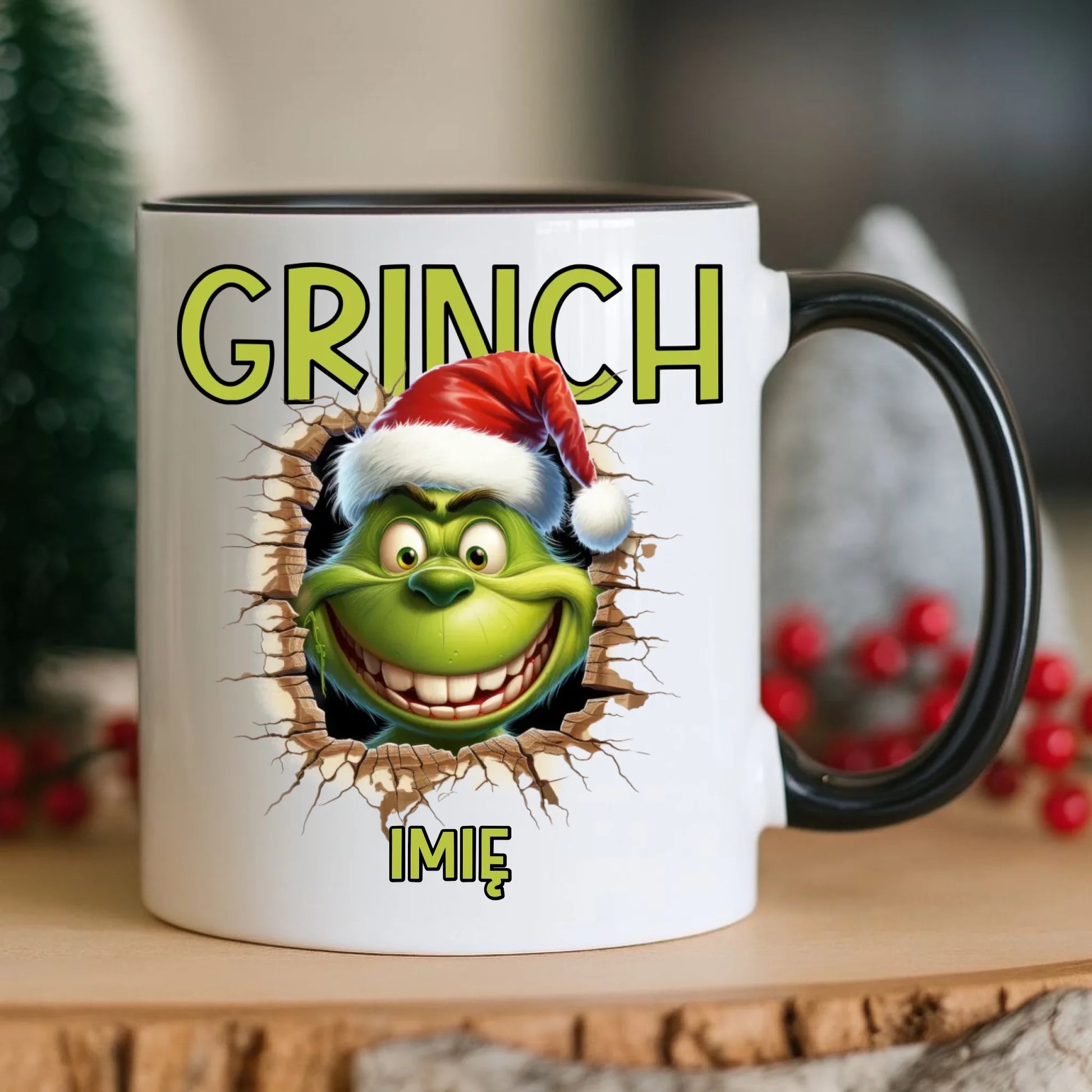 Kubek świąteczny - Grinch - personalizowany BN112 - StoryCups.pl