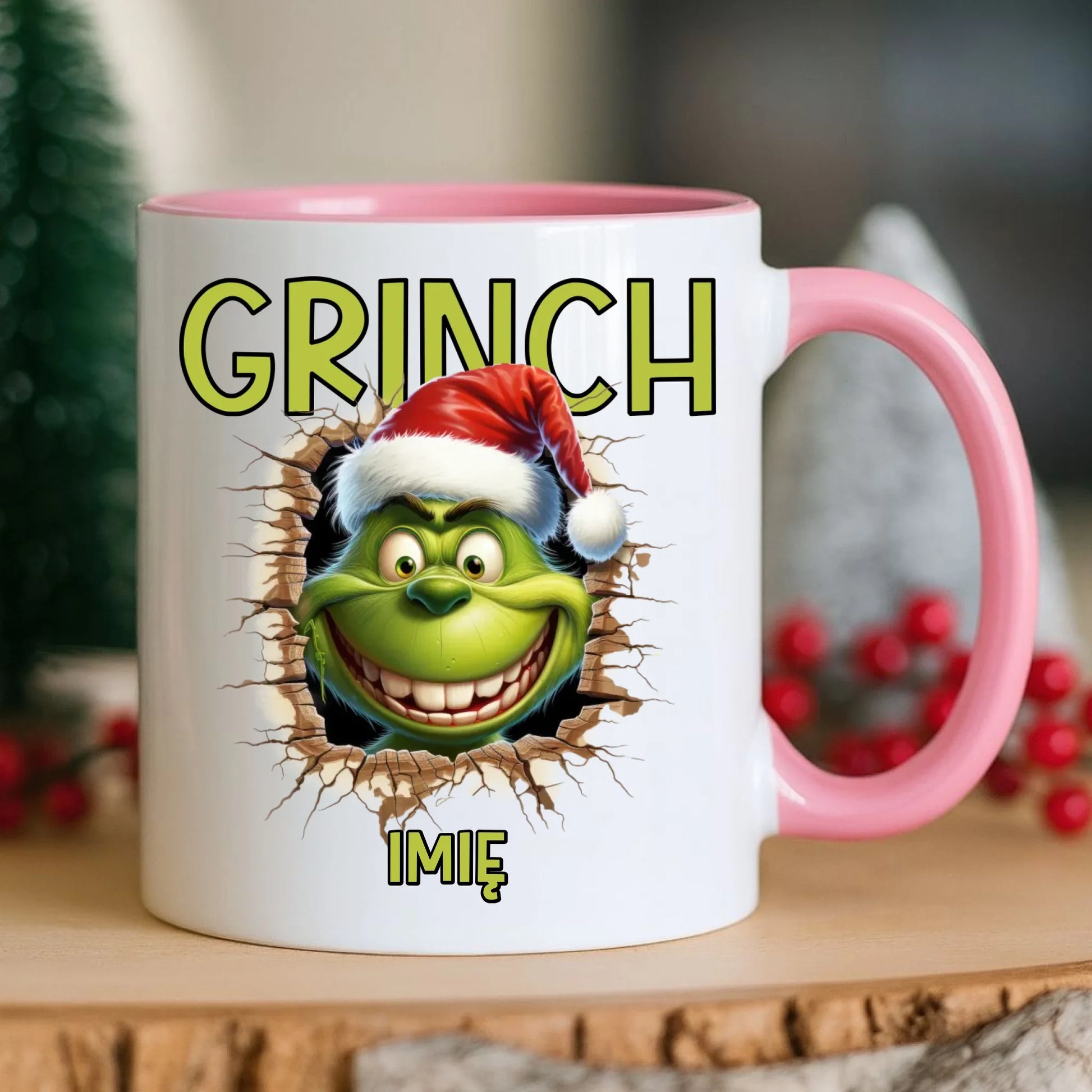 Kubek świąteczny - Grinch - personalizowany BN112 - StoryCups.pl