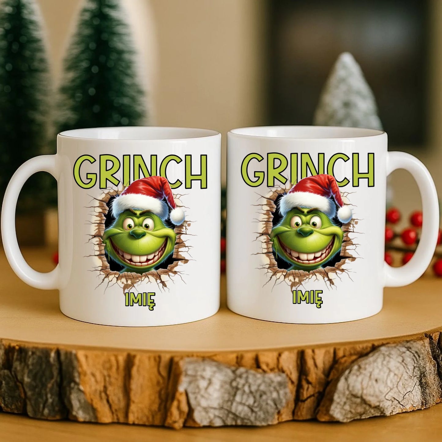 Kubek świąteczny - Grinch - personalizowany BN112 - StoryCups.pl