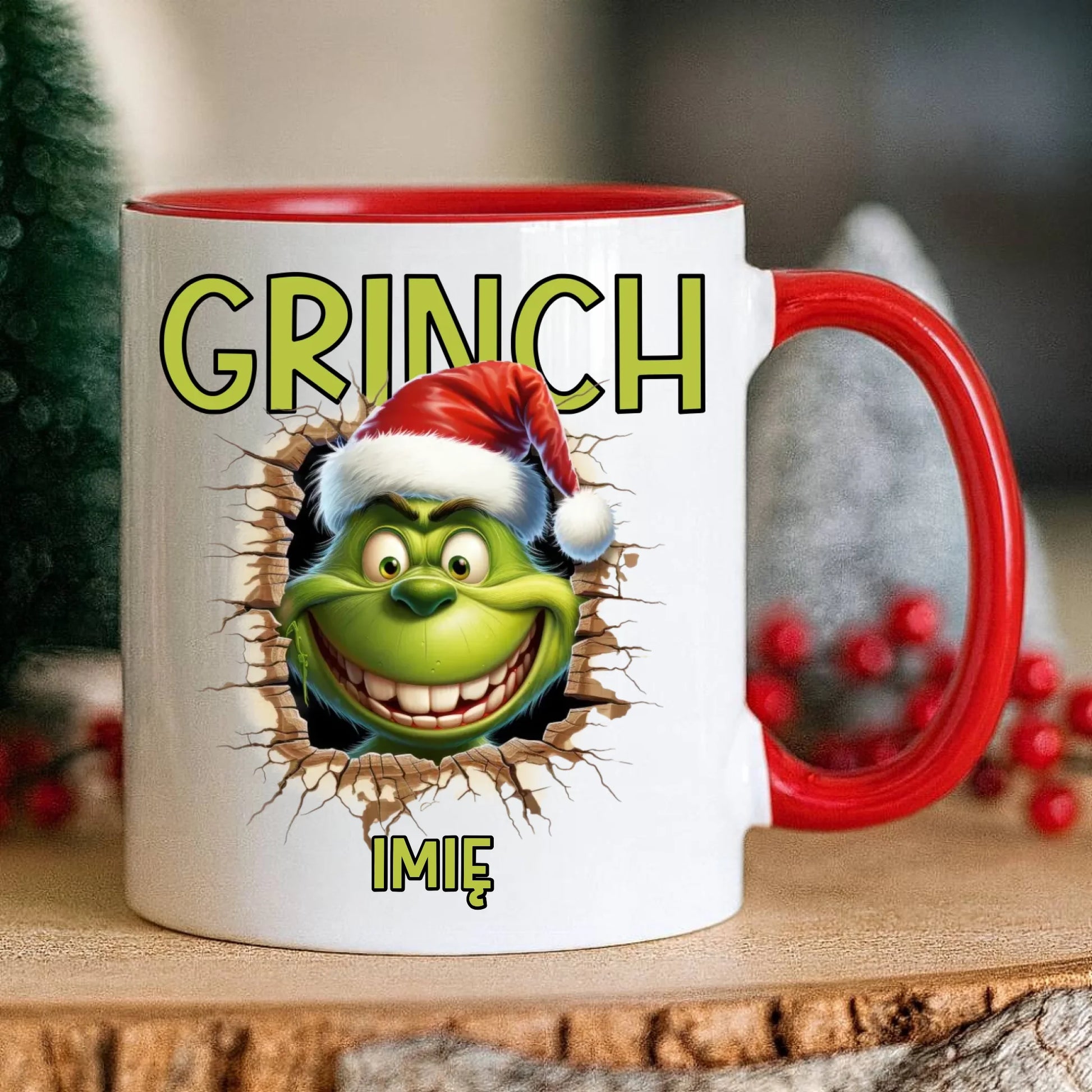 Kubek świąteczny - Grinch - personalizowany BN112 - StoryCups.pl