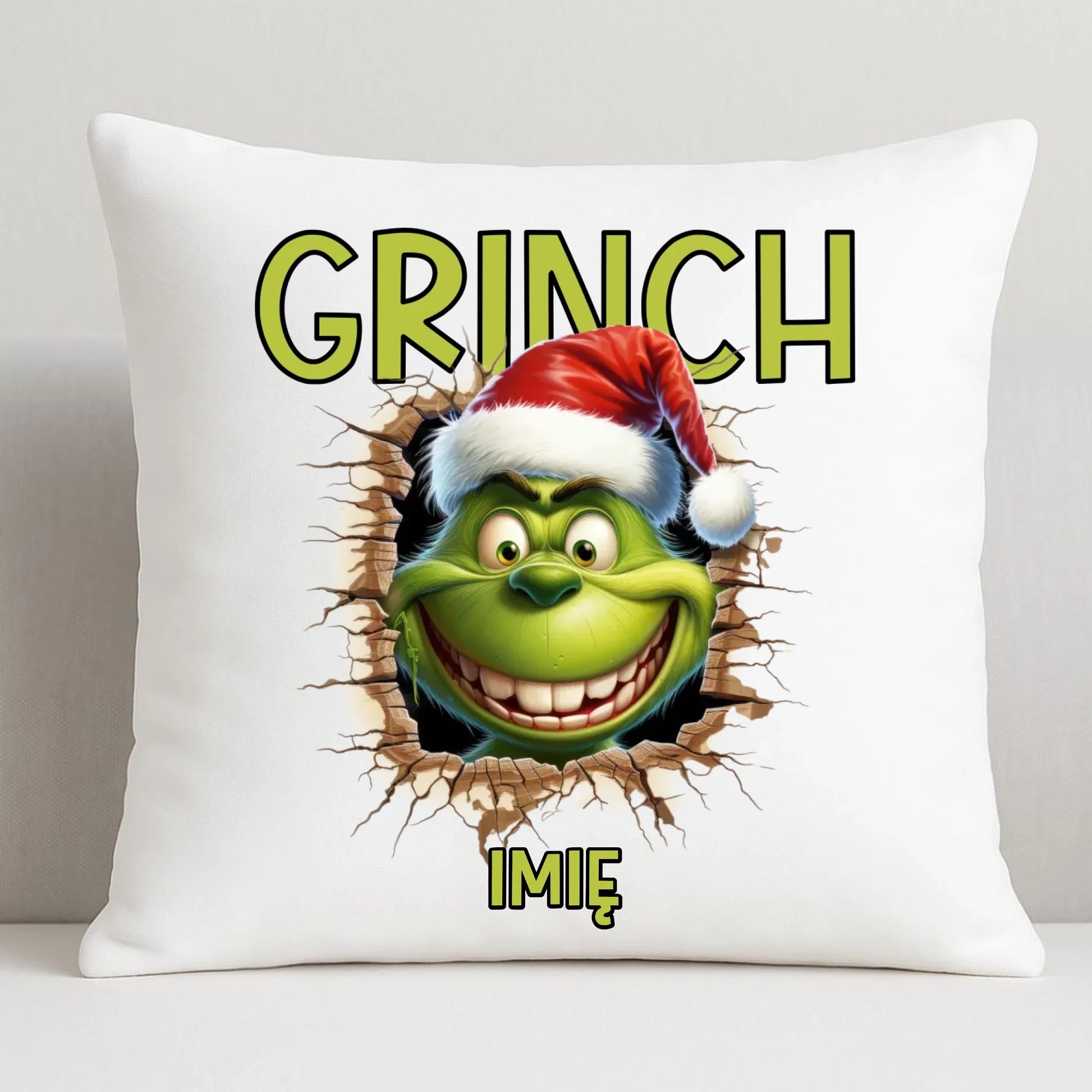 Poduszka świąteczna - Grinch - personalizowana BN112 - StoryCups.pl