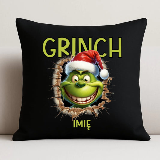 Poduszka dekoracyjna świąteczna - Grinch - personalizowana BN112 - StoryCups.pl