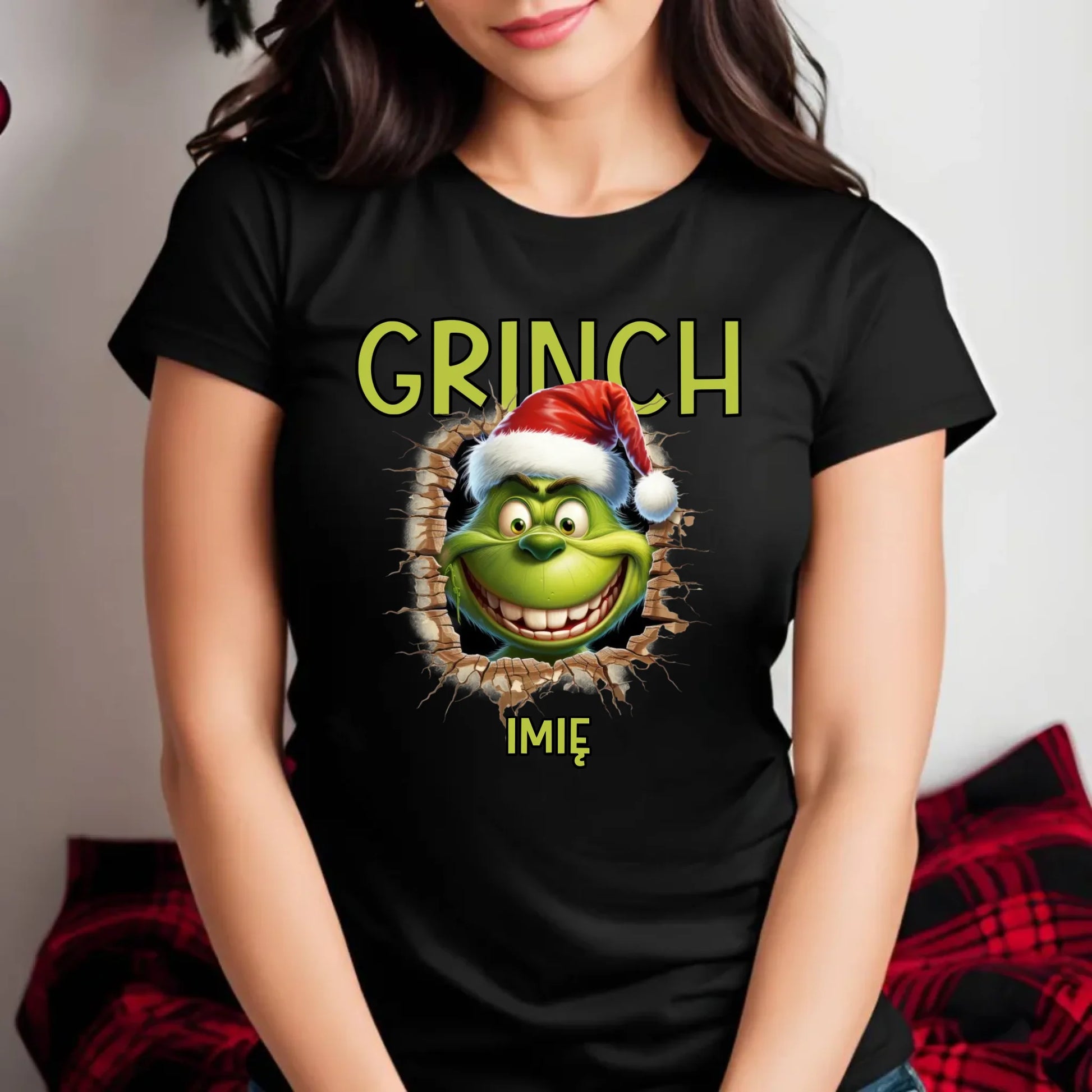 Koszulka damska świąteczna - Grinch - personalizowana BN112 - StoryCups.pl