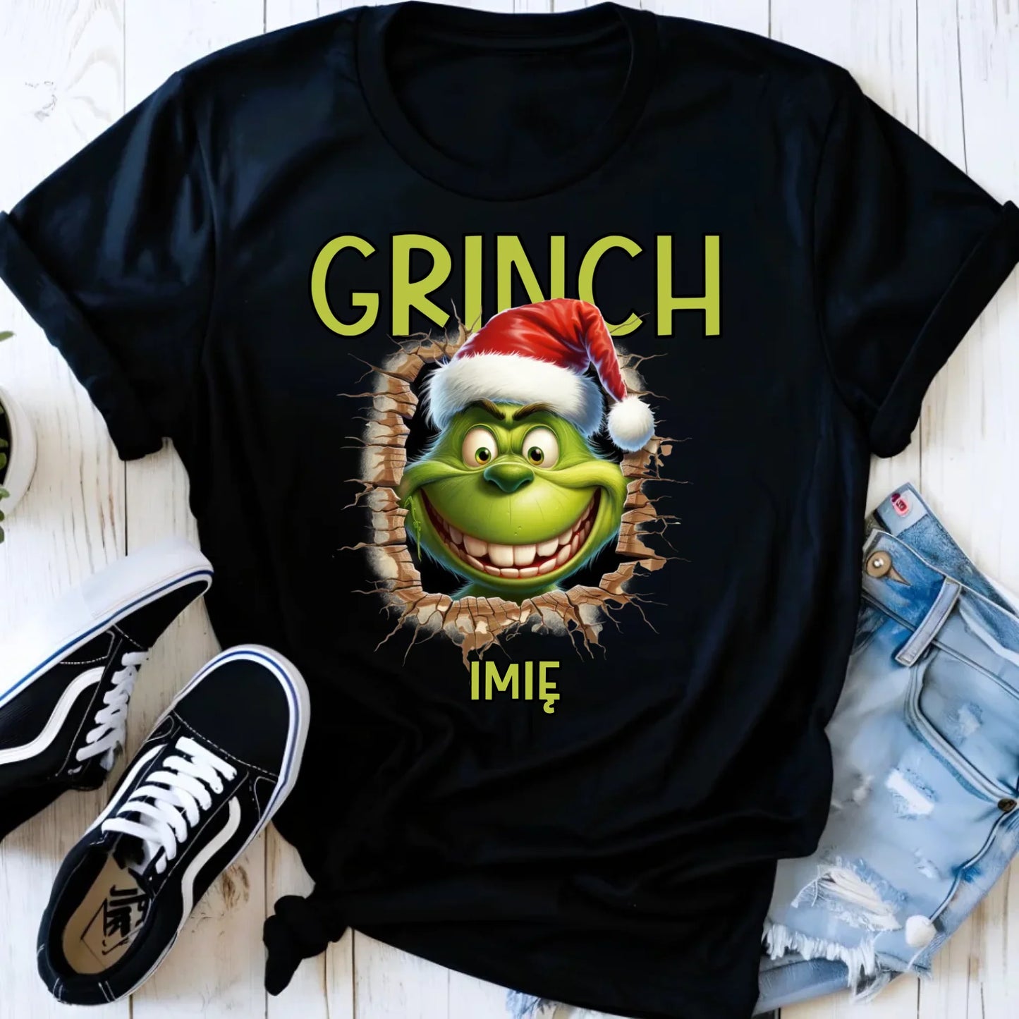 Koszulka damska świąteczna - Grinch - personalizowana BN112 - StoryCups.pl