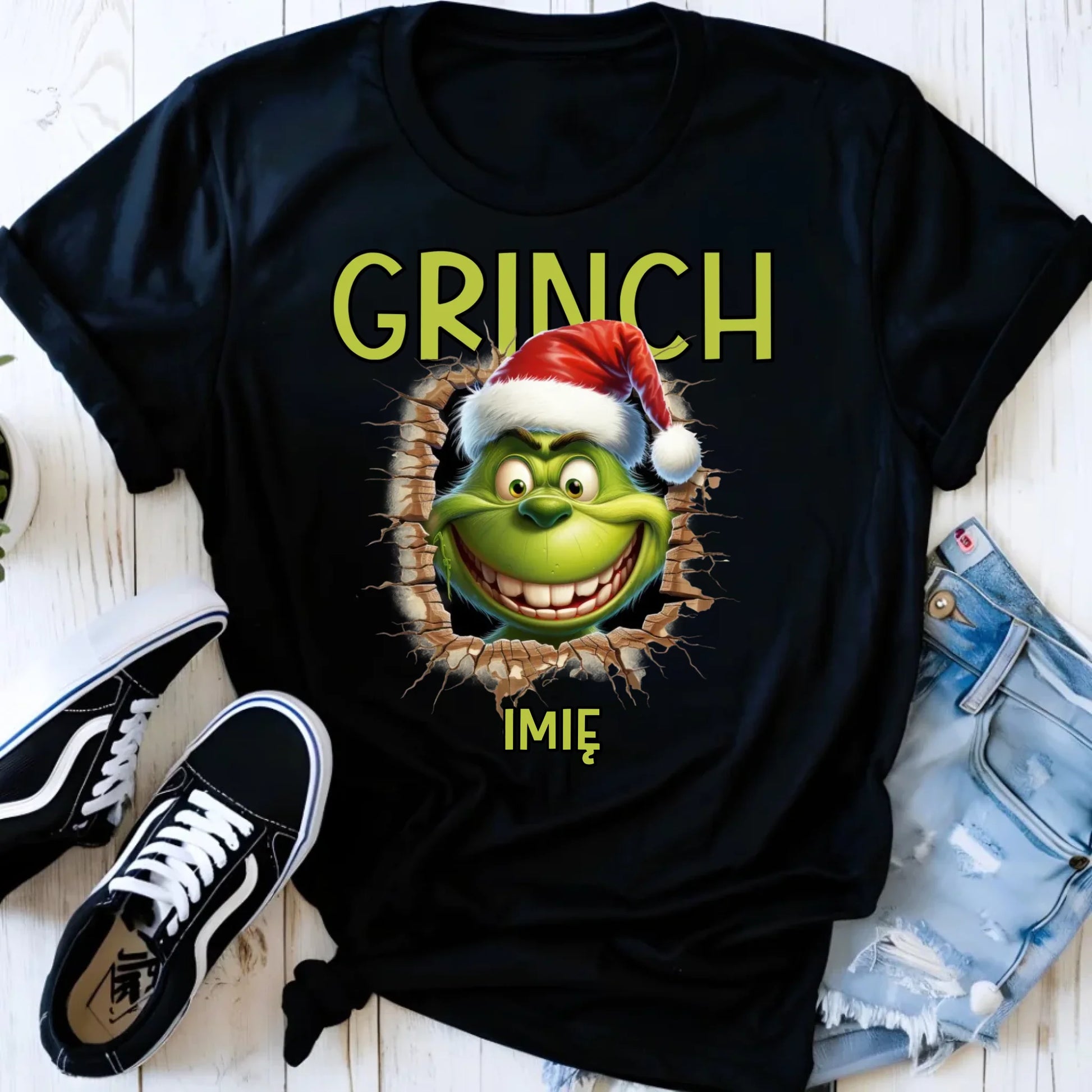 Koszulka damska świąteczna - Grinch - personalizowana BN112 - StoryCups.pl