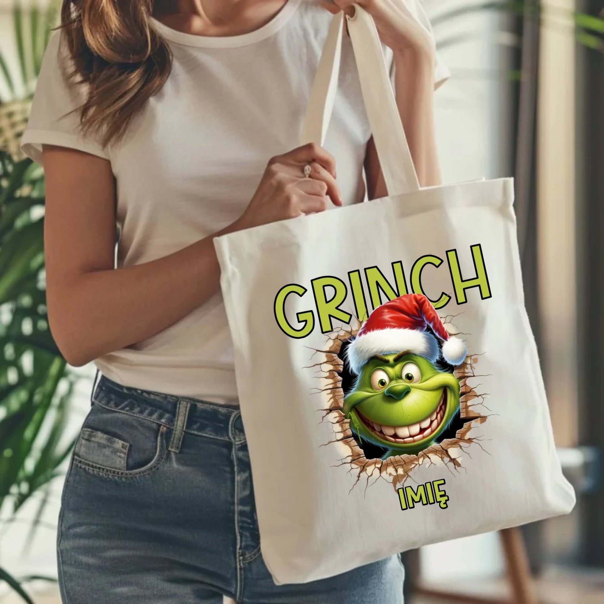 Torba świąteczna - Grinch - personalizowana BN112 - StoryCups.pl
