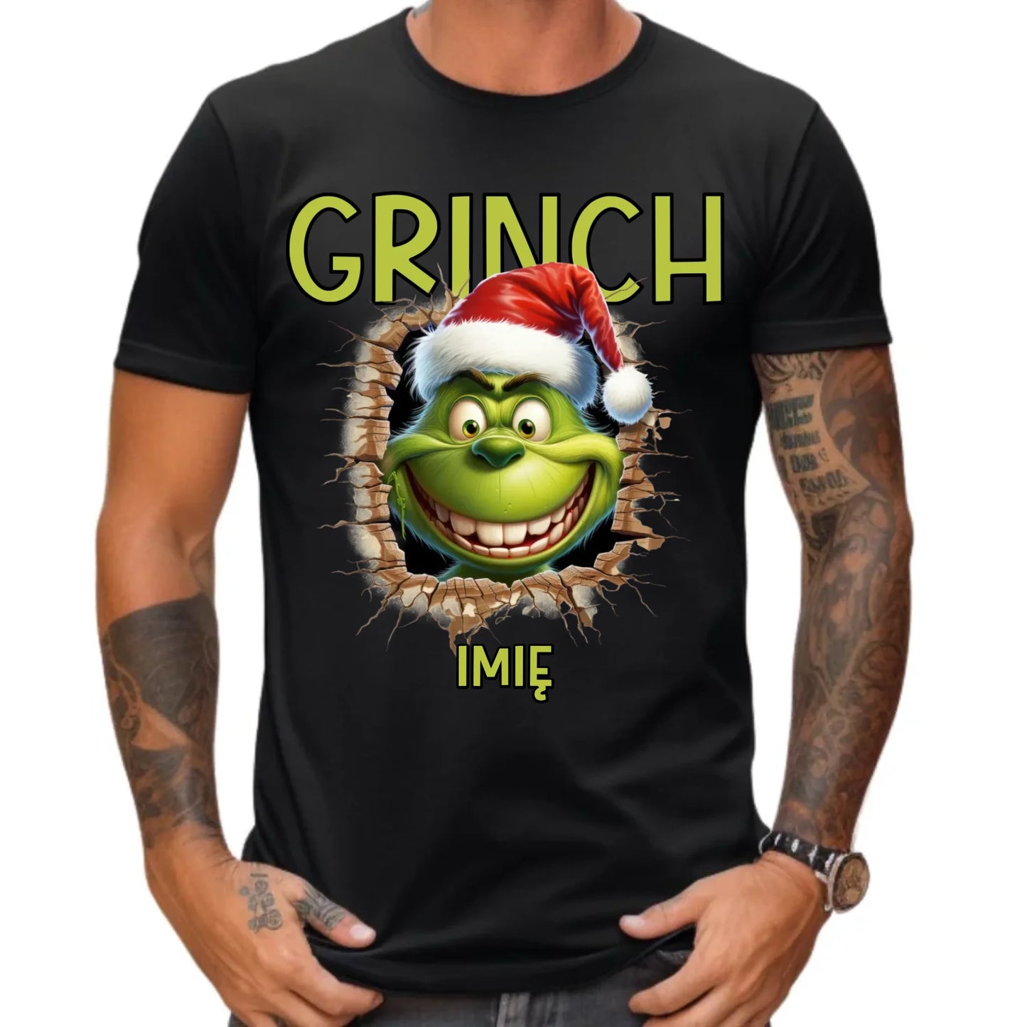 Koszulka męska świąteczna - Grinch - personalizowana BN112 - StoryCups.pl