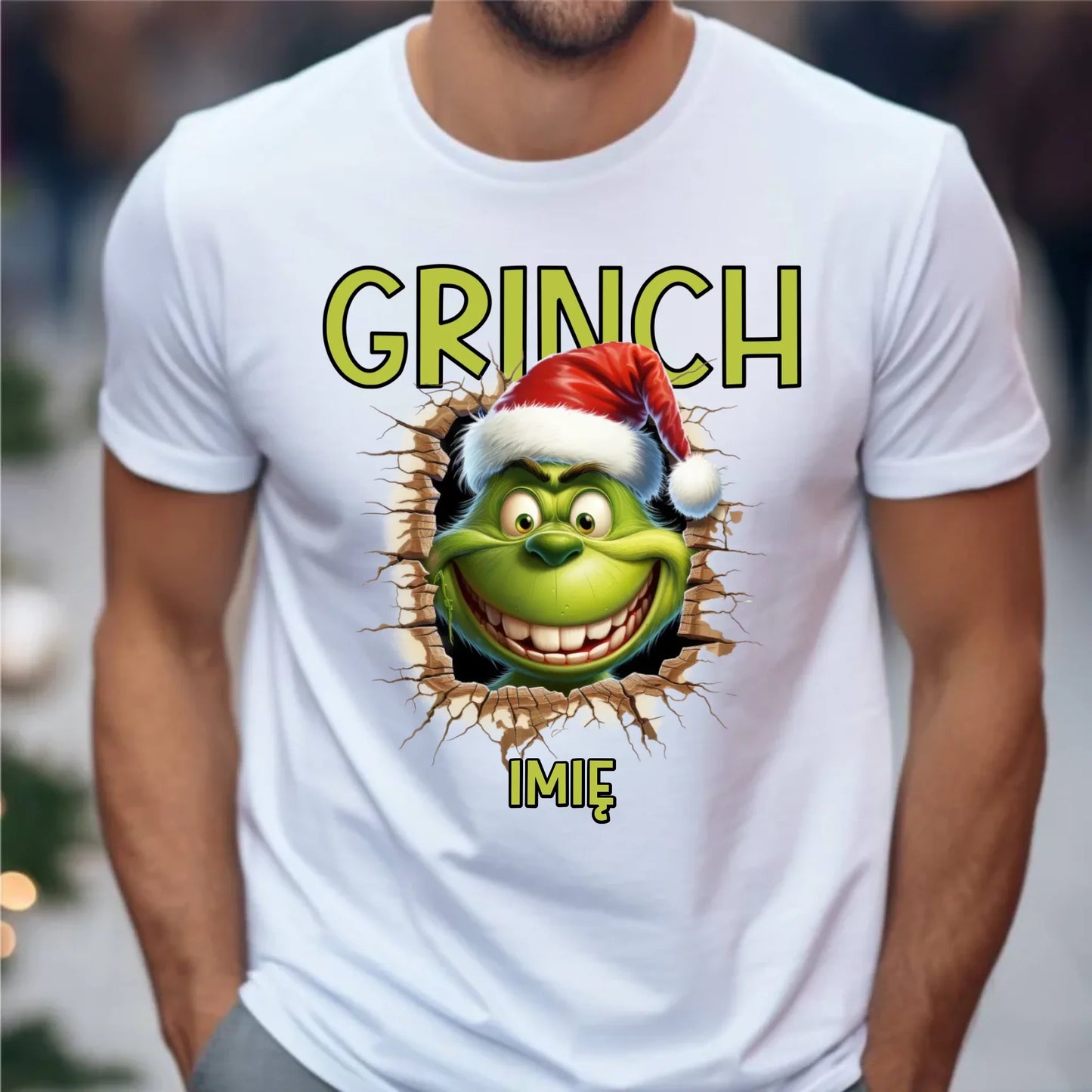 Koszulka męska świąteczna - Grinch - personalizowana BN112 - StoryCups.pl