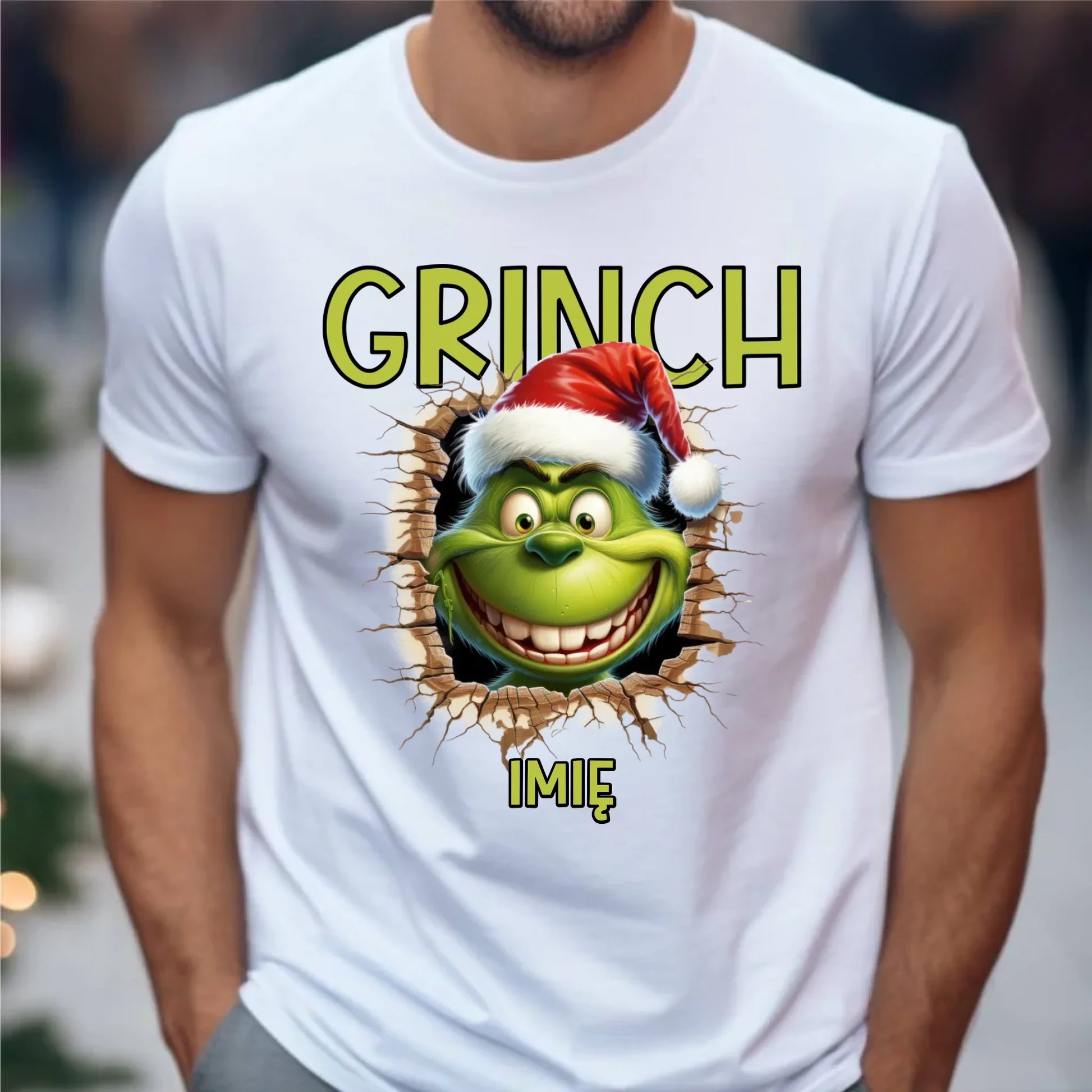 Koszulka męska świąteczna - Grinch - personalizowana BN112 - StoryCups.pl