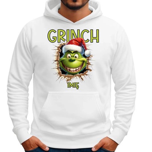 Bluza męska z kapturem świąteczna - Grinch - personalizowana BN112 - StoryCups.pl
