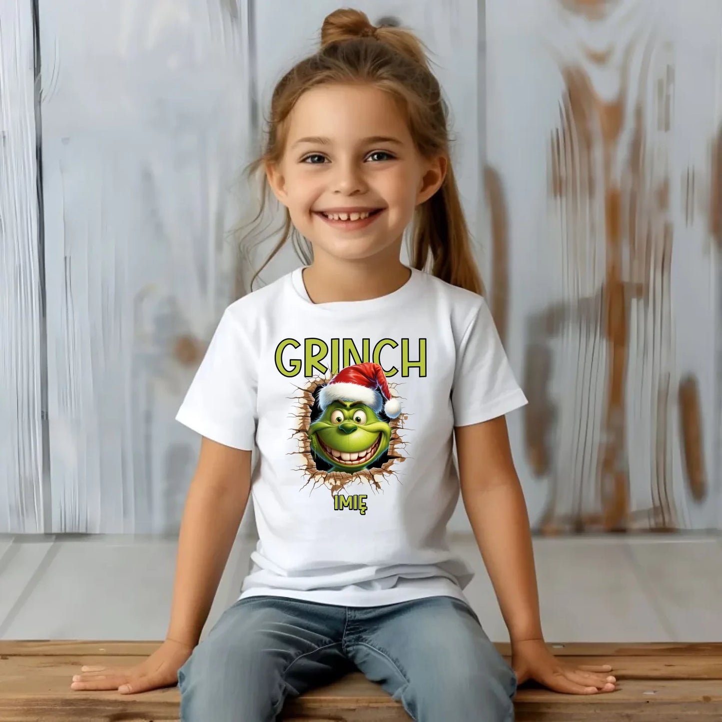 Koszulka dziecięca świąteczna - Grinch - personalizowana BN112 - StoryCups.pl