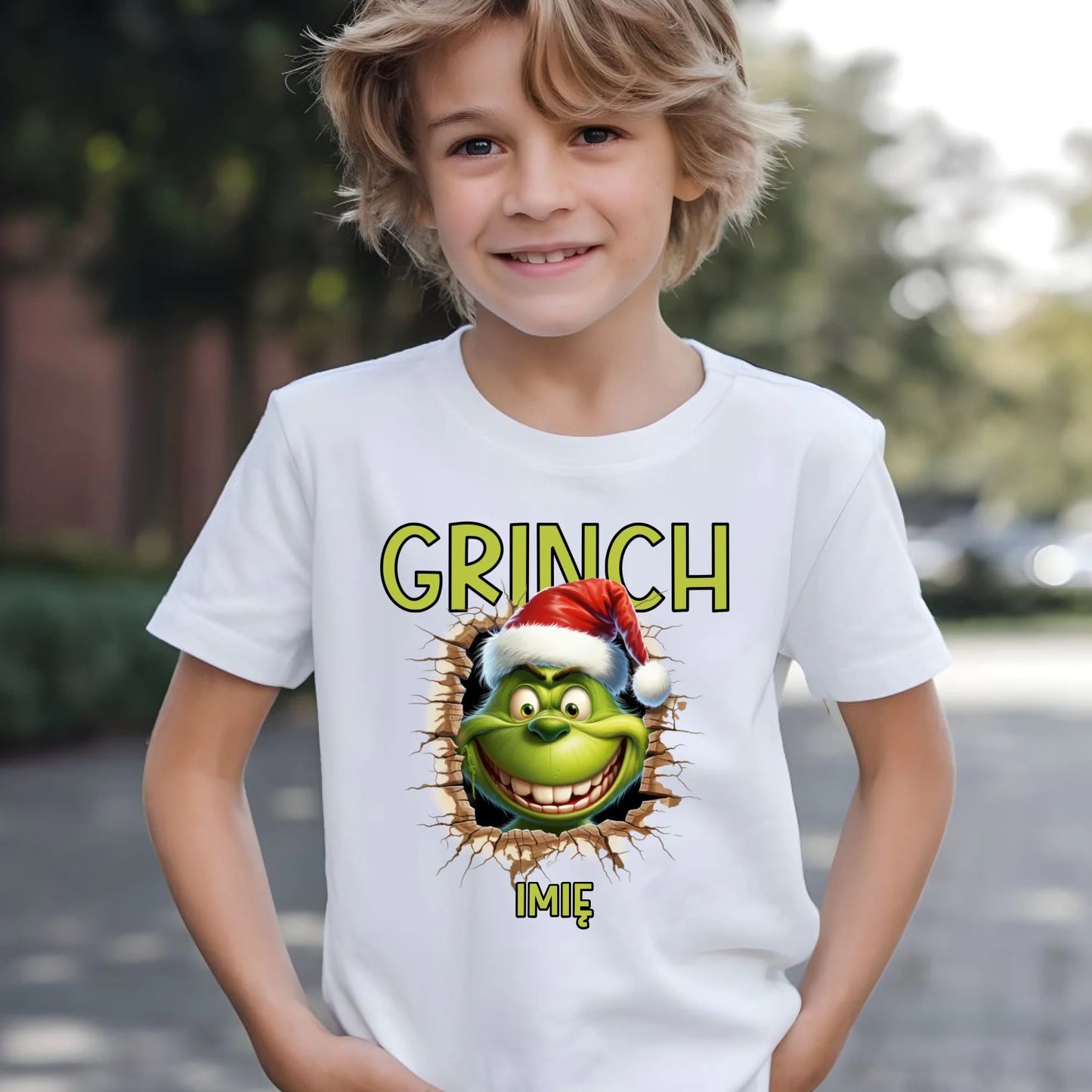 Koszulka dziecięca świąteczna - Grinch - personalizowana BN112 - StoryCups.pl