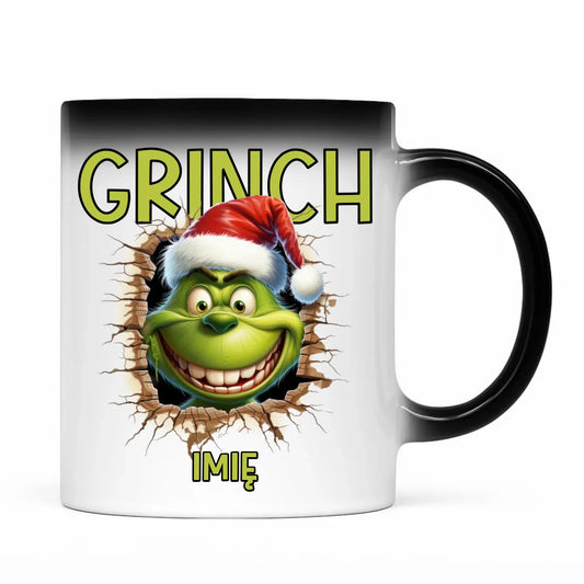 Kubek magiczny świąteczny - Grinch - personalizowany BN112 - StoryCups.pl