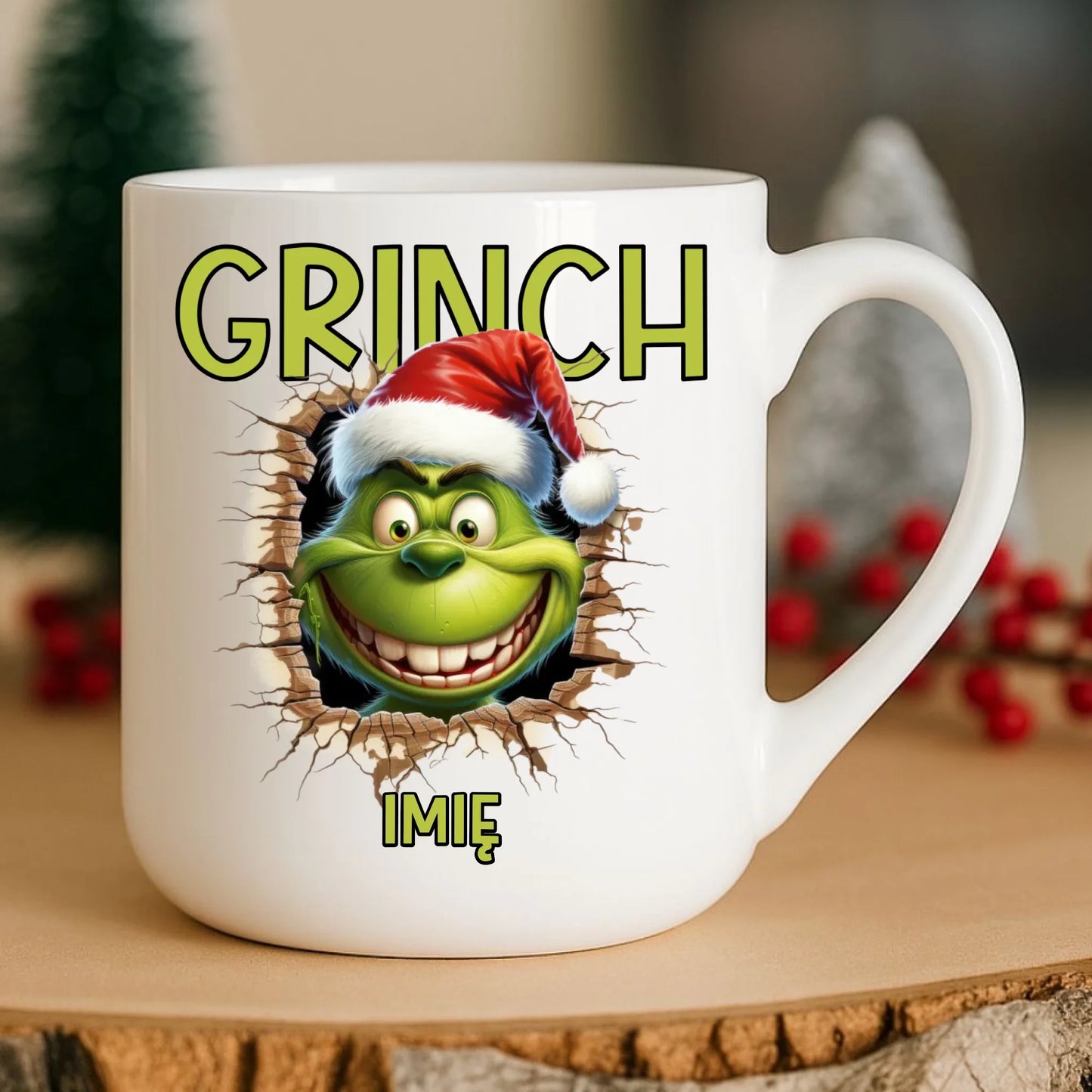 Kubek elegant świąteczny - Grinch - personalizowany BN112 - StoryCups.pl