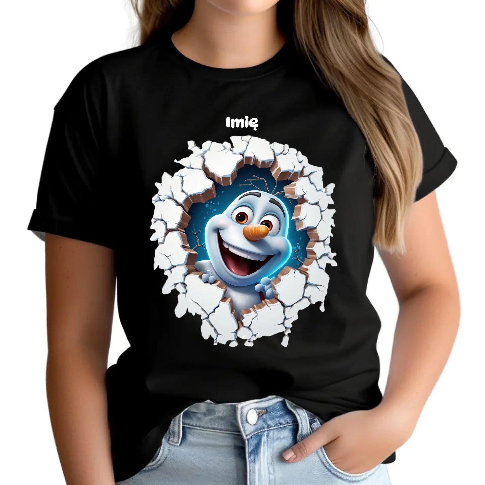 Bałwan 3D | Personalizowana koszulka damska świąteczna BN84 - StoryCups.pl