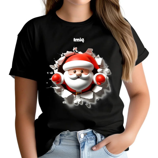 Mikołaj 3D | Personalizowana koszulka damska świąteczna BN80 - StoryCups.pl