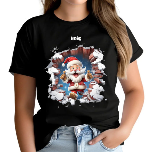 Mikołaj 3D | Personalizowana koszulka damska świąteczna BN83 - StoryCups.pl