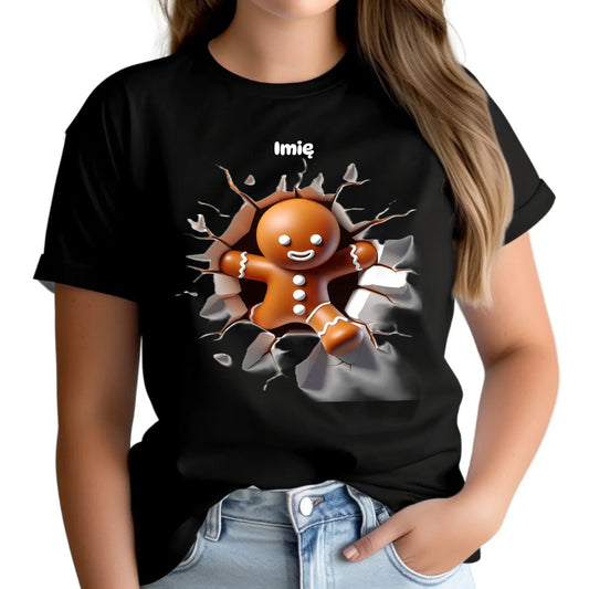 Pierniczek 3D | Personalizowana koszulka damska świąteczna BN81 - StoryCups.pl