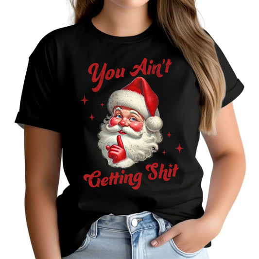 Nie dostaniesz nic | Świąteczna koszulka damska z Mikołajem BN66 - StoryCups.pl