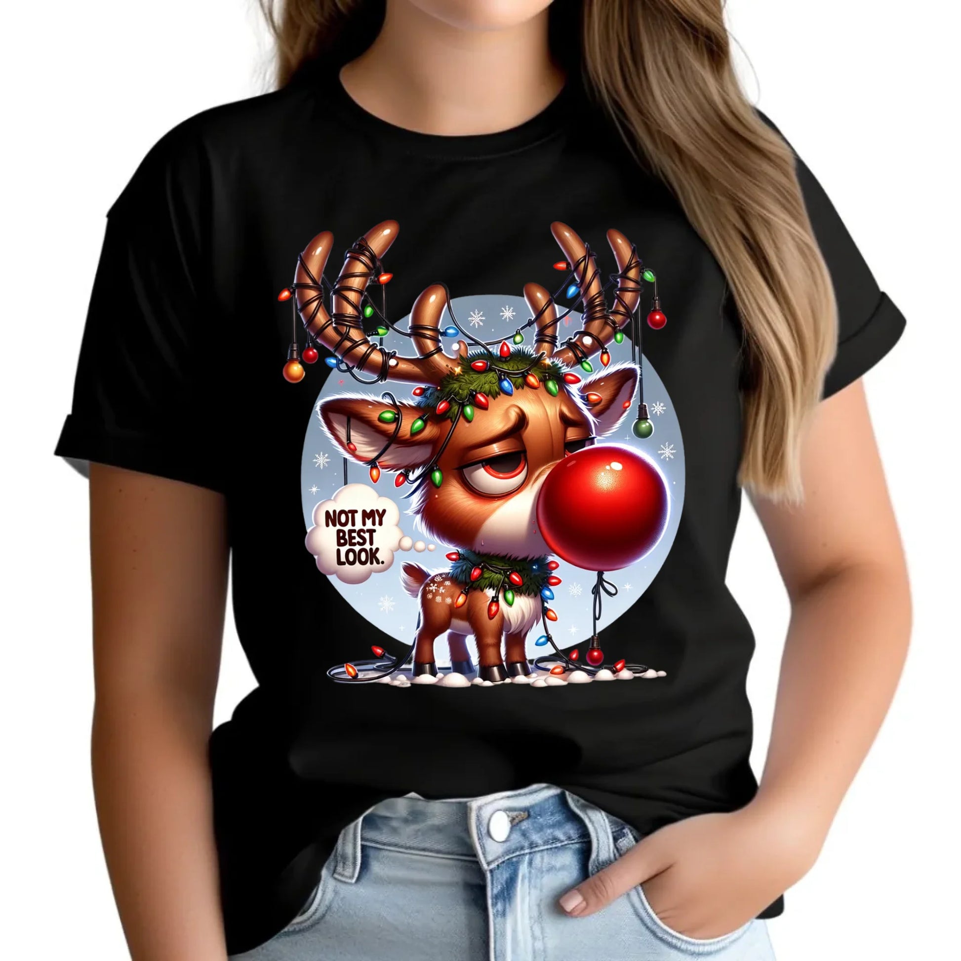 Nie wyglądam najlepiej | Świąteczna koszulka damska BN98 - StoryCups.pl