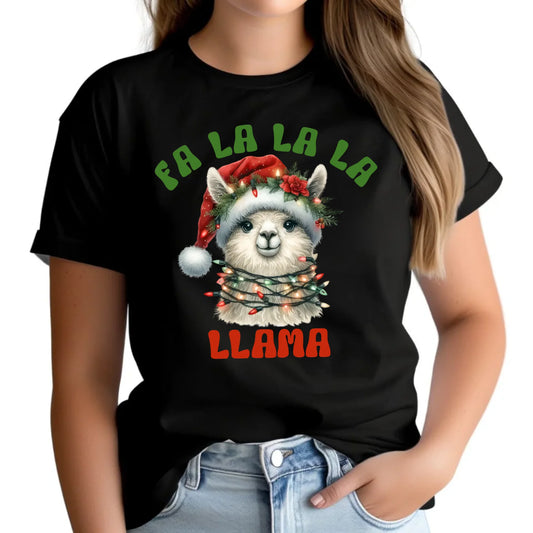 Fa la la la lama | Świąteczna koszulka damska BN71 - StoryCups.pl