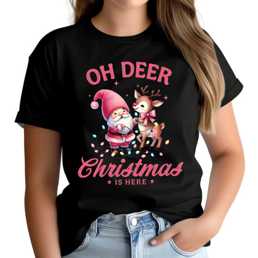 Oh deer Christmas is here | Świąteczna koszulka damska BN59 - StoryCups.pl