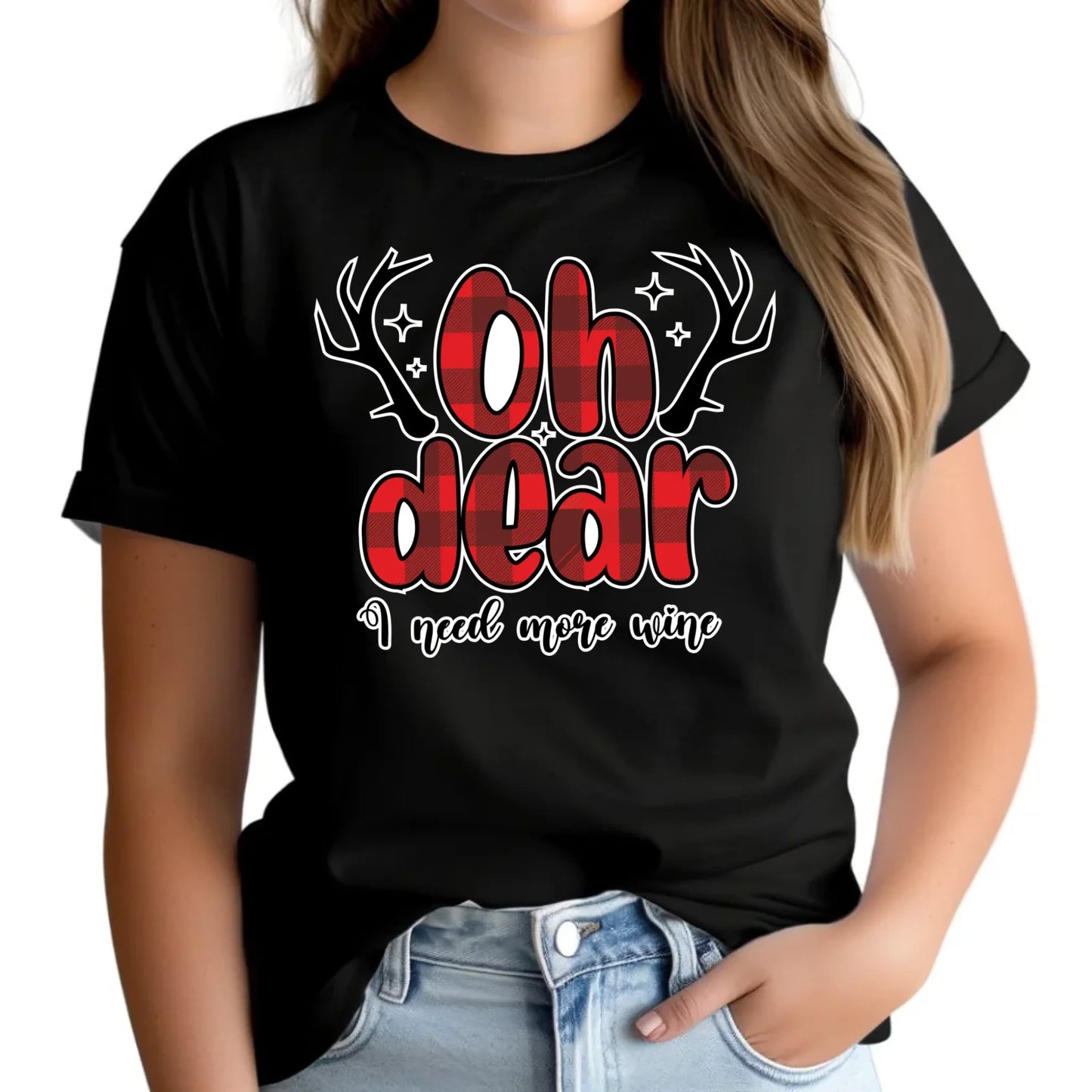 Potrzebuję więcej wina | Personalizowana świąteczna koszulka damska BN63 - StoryCups.pl
