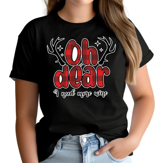 Potrzebuję więcej wina | Personalizowana świąteczna koszulka damska BN63 - StoryCups.pl