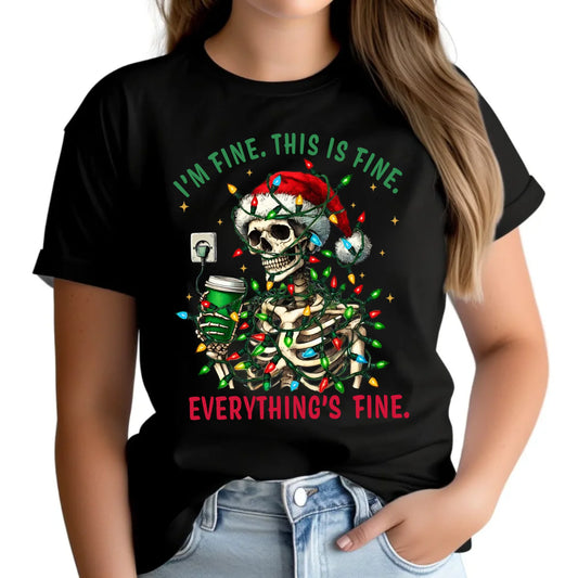 Everything's fine | Świąteczna koszulka damska BN55 - StoryCups.pl