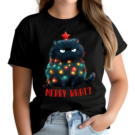 Merry what? | Świąteczna koszulka damska BN37 - StoryCups.pl