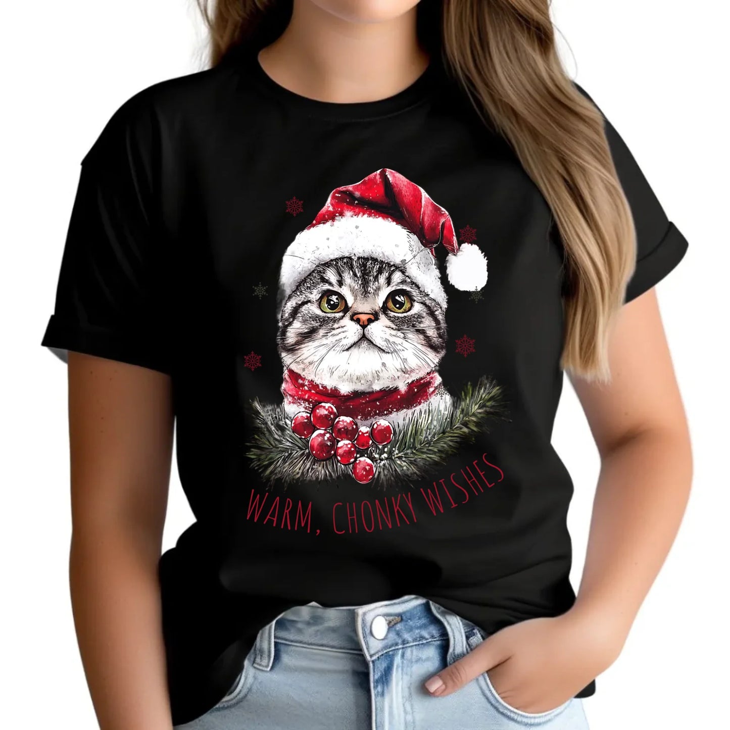 Warm, Chonky Wishes | Świąteczna koszulka damska BN36 - StoryCups.pl