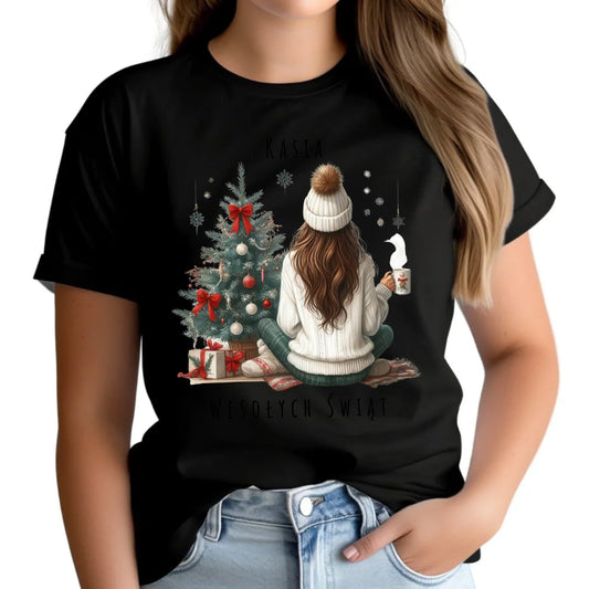 Love Winter | Świąteczna koszulka damska personalizacja BN15 - StoryCups.pl